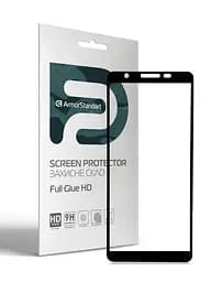 Захисне скло для Samsung Galaxy A01 Core (A013), Full Glue HD, 2.5D, повністю прозоре, на весь екран, глянцеве, загартоване 9H, повне проклеювання по всій поверхні, з чорною рамкою, протиударне, кришталево чітке зображення, ArmorStandart (ARM58299)