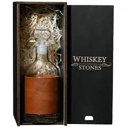 Подарунковий набір віскі Whiskey Stones №11 графин Larus у дерев'яному пеналі