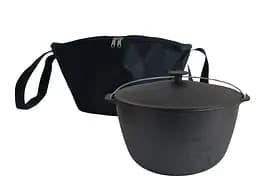 Казан чавунний туристичний 10 л з кришкою та чохлом