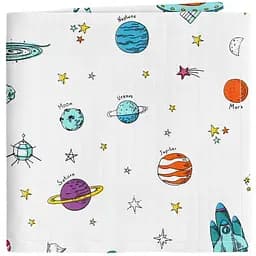 Пелюшкі муслінові Cosas Spaceman 110х150 см (MuslinDiapers_AstronautWhite_110x150)