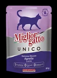 Вологий корм для кішок Morando MigliorGatto UNICO 100% ягня 85 г х 12 шт.