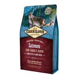 Сухой корм Carnilove Cat Salmon Sensitive & LongHair 2 кг с лососем для взрослых кошек с чувствительным