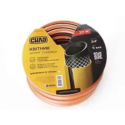 Шланг для полива садовый Сила Цветник 3/4" ПВХ 20 м 5 бар Оранжевый 30412