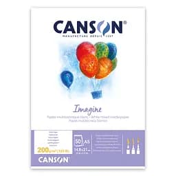 Склейка паперу  Canson Imagine mix media A5 200 г/м2 50 аркушів натуральний білий гладкий