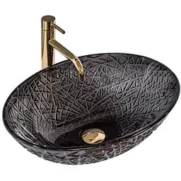 Умывальник Rea Frost Black накладной REA-U5071, Прозрачный