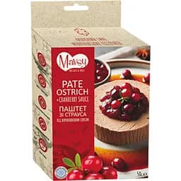 Ласощі для собак Mavsy від 3 місяців паштет зі страуса під журавлиним соусом 50 г