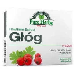 Экстракт боярышника и витамин В1 Olimp Sport Nutrition Pure Herbs Glog Premium, 30 капсул для поддержки сердца
