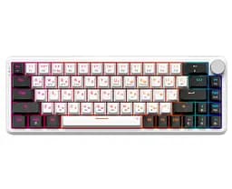 Клавиатура беспроводная игровая механическая GamePro MK-210-W Pro White-Black QLAB Orange Switches Hot-Swap - мініатюра 1