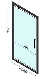 Душова кабіна Rea Rapid Swing 90x90 black REA-K6422 + REA-K6409, Чорний матовий, Універсальна, прозрачний, Чорний матовий - мініатюра 6