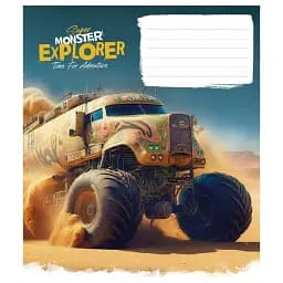 Зошит учнівський Школярик Super Monster 012-3293L-2 в лінію 12 аркушів 
