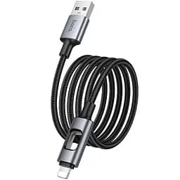 Дата кабель Hoco U144 New USB to Lightning 2.4A (1.2m) Black - мініатюра 5