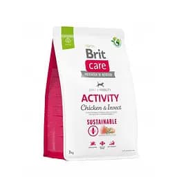Сухий корм Brit Care Dog Sustainable Activity для собак з підвищеною активністю, з куркою та комахами, 3 кг