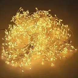 Гірлянда Роса мішура на прозорому проводі 20 метрів 600 LED Тепло білий