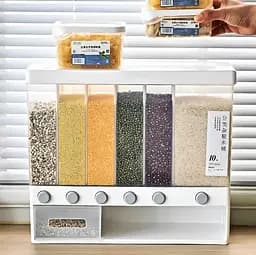 Органайзер для сипучих продуктів Assorted grain rice bucket JC-2170 Диспенсер для круп 6 секцій