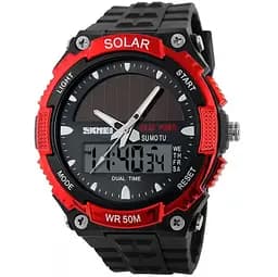 Чоловічий спортивний годинник Skmei 1049 із сонячною батареєю (Червоний)
