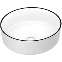 Умивальник накладний Imprese Black Edge 41,5x41,5x13,5 см білий/чорний i11094, Білий