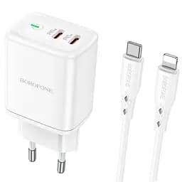 Зарядний пристрій Borofone Type-C to Lightning Reacher BN9 2Type-C 35W біле