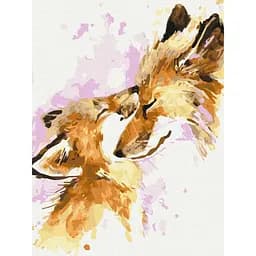 Картина по номерам на підрамнику Brushme Люблячі лисички