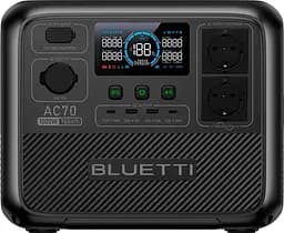 Зарядна станція Bluetti AC70, 1000 Вт, 768 Вт/год (електростанція для дому, ДБЖ, UPS)