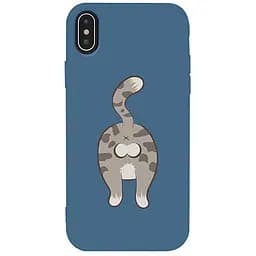 Чохол-накладка Toto Matt TPU 2 mm Print Case Apple iPhone XS Max #62 Catzad Navy Blue