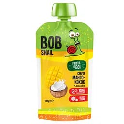 Пюре фруктовое Bob Snail Смузи Манго-Кокос, пастеризованное, 120 г