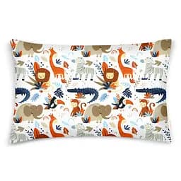 Дитяча постільна білизна в ліжечко JUNGLE ANIMALS CS2, помаранчевий (AnimalsJungleOrangeBlue_58LBlue_140) - мініатюра 3