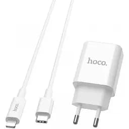 Зарядне швидке Hoco C71a 18W PD rapid charger з кабелем lightning - type-С