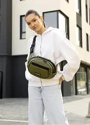 Сумка через плечо женская бананка Sambag Flex хаки 30×17×10 см (85351019)