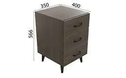 Тумба Віва 3 на конусних ніжках Ferrum-decor 56,5x35x40 Чорний метал ДСП Дуб Сонома Трюфель 16 мм (FRD-106821) - мініатюра 4