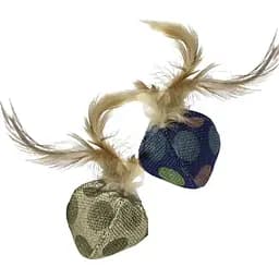 Іграшка для котів Croci М'яч з пером і котячої м'ятою в асортименті 7 см 1 шт.