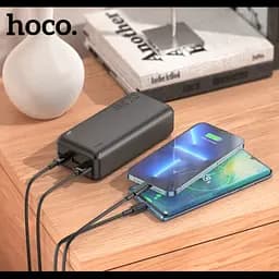 Повербанк чорний зовнішній акумулятор Power bank акумулятор для телефону HOCO J101B Astute 30000mAh - мініатюра 2