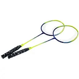 Бадминтонные ракетки в комплекте с чехлом – для активного отдыха, зелено-синие