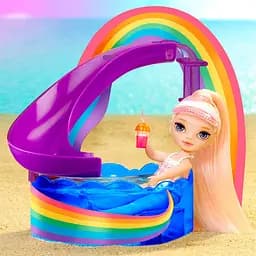 Дитячий ігровий набір із лялькою серії Littles Щасливе свято в басейні Rainbow High 522249 - мініатюра 3
