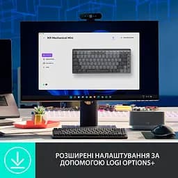 Клавіатура бездротова механічна Logitech MX Mechanical Mini Minimalist Graphite (920-010780) - мініатюра 9