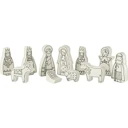 Рождественский вертеп J-line 11 фигур из фарфора высота 15 см бело-черный (49760)