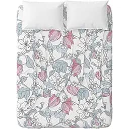 Простыня Home Line Весенний вечер бязь 145х215 см серо-розовая (173550)