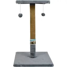 Дряпка Пухнастики великий стовпчик з полицею сіра (А-2)