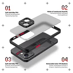 Чехол-накладка для Xiaomi Redmi 9A, Frosted Matte, черный, противоударный чехол с защитой всего корпуса, термополиуретан TPU + поликарбонат PC, ArmorStandart (ARM66729) - мініатюра 2
