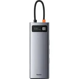 Концентратор Baseus USB3.1 Type-C to USB C(PD)100W/HDMI 4K 30Hz/VGA/USB3.2/RJ45/SD+TF 9in1 Grey (CAHUB-CU0G)