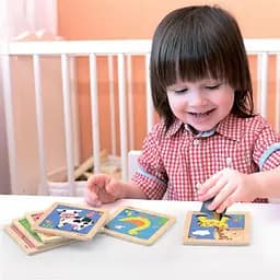 Дерев'яний міні-пазл Viga Toys Жираф 4 елементи (51319) - мініатюра 3