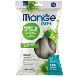 Лакомство для собак Monge Gift Dog Dental Star All breeds с хлорелой и перечной мятой, 210 г (70085656)