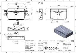 Умивальник Miraggio Chamonix mirasoft 0001592, Білий матовий - мініатюра 5