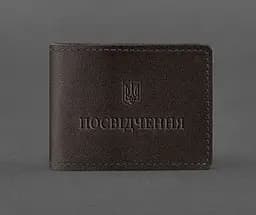 Универсальная кожаная обложка для удостоверения темно-коричневая