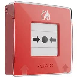 Беспроводная настенная кнопка для активации пожарной тревоги Ajax ManualCallPoint Red