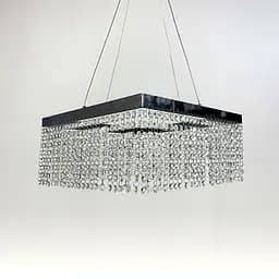 Неймовірна кришталева квадратна люстра з срібним обводком h35 Line.F Діаметр 30см