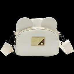 Дитяча сумка крос-боді з вушками в корейському стилі 19х16х7 см біла (25-571)