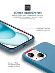 Силиконовый чехол для Apple iPhone 15, ICON2 Case, голубой, противоударный, панель, защита всего корпуса, матовая поверхность Soft Touch, выступает над дисплеем, совместим с защитными стеклами и пленками, с микрофиброй, ArmorStandart (ARM70507) - мініатюра 5