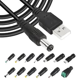 Кабель живлення 5,5 мм x 2,1 мм GINTOOYUN 5V USB2.0 — DC універсальний