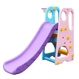 Детская горка BAMBI YG2016-16 Пластик, д163-ш85-в103см, с баскетбольным кольцом, фиолетовая