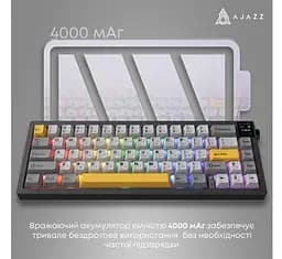 Клавиатура игровая механическая беспроводная Ajazz AK-650B Black RGB Flying Fish Switch Hot-Swap 2.4G/Bluetooth/USB - мініатюра 14